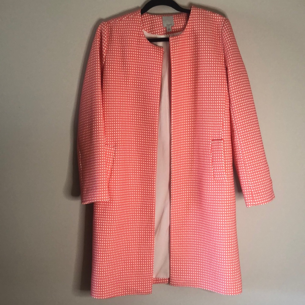 Long pink spring coat